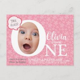 Invitación de cumpleaños con una divertida foto de