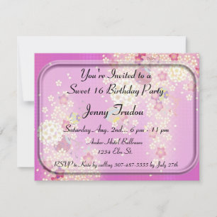 Invitación de cumpleaños con varios propósitos flo