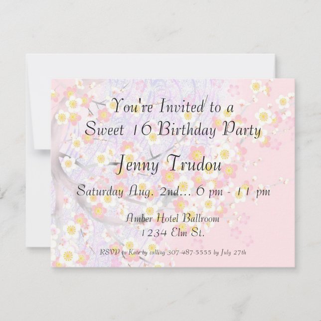 Invitación de cumpleaños con varios propósitos flo (Anverso)