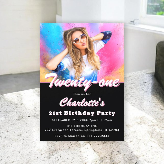 Invitación de cumpleaños con veintiuna fotos (Subido por el creador)