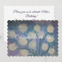 Invitación de cumpleaños con volantes florales de