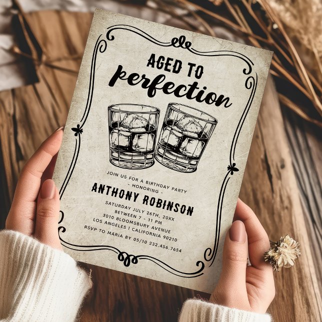 Invitación de cumpleaños con whisky vintage (Subido por el creador)