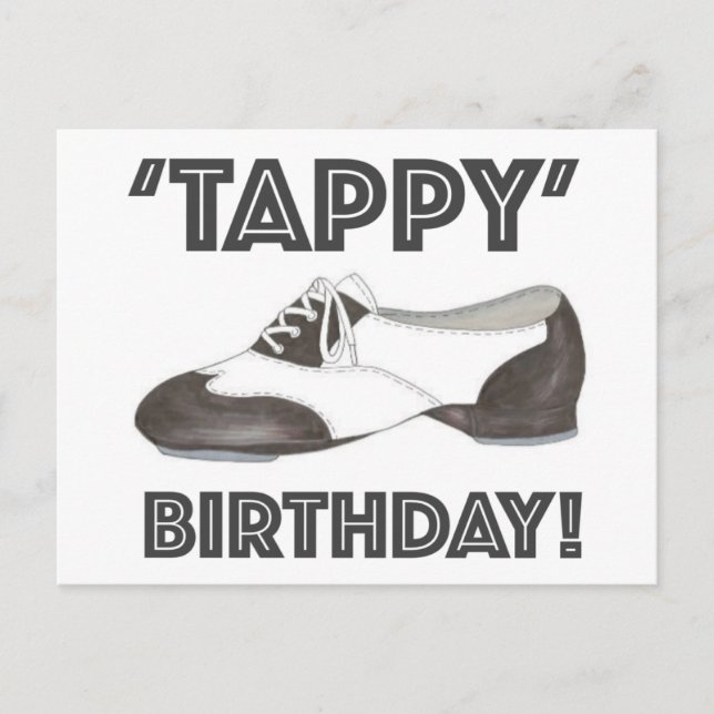 Invitación de cumpleaños con zapato de zapateado T (Anverso)