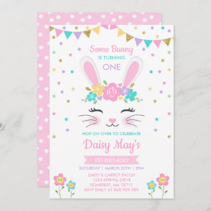 Invitación de cumpleaños conejito algunos cumpleañ