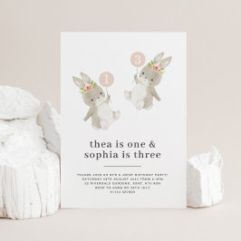 Invitación de cumpleaños conjunta a Chicas congéni