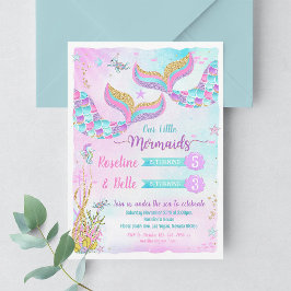 Invitación de cumpleaños conjunta a la sirena mari
