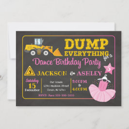 Invitación de cumpleaños conjunta de Construcción 