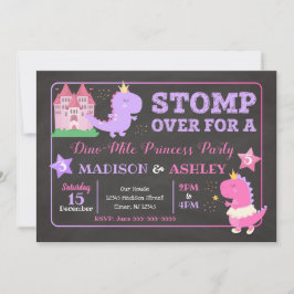 Invitación de cumpleaños conjunta de Dinosaur para