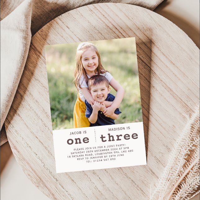 Invitación de cumpleaños conjunta de la foto (Subido por el creador)