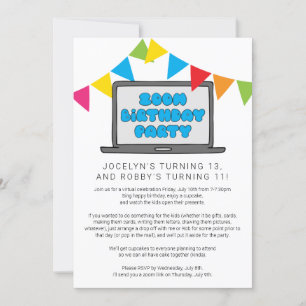 Invitación de cumpleaños conjunta de Zoom para her