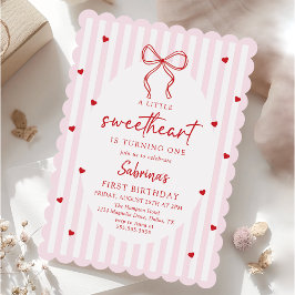 Invitación de cumpleaños Coquette Bow Little Sweet