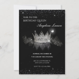Invitación de cumpleaños Corona de la Reina de Cri