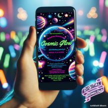 Invitación de cumpleaños Cosmic Glow