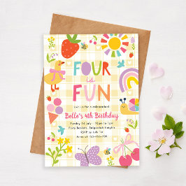 Invitación de cumpleaños Cuatro es Divertido, Fies