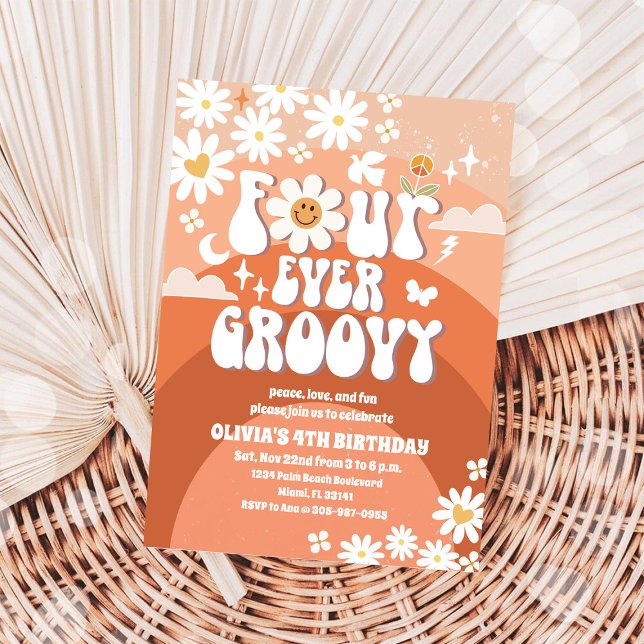 Invitación de Cumpleaños Cuatro Siempre Grroovy (Subido por el creador)
