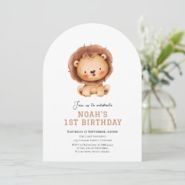 Invitación de cumpleaños Cute Lion safari