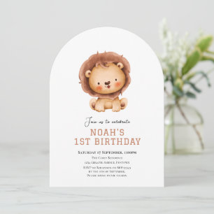 Invitación de cumpleaños Cute Lion safari