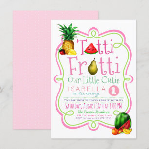 Invitación de cumpleaños Cute Tutti Frutti