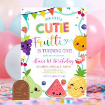 Invitación de cumpleaños Cutie Frutti