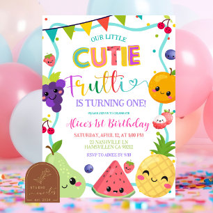 Invitación de cumpleaños Cutie Frutti