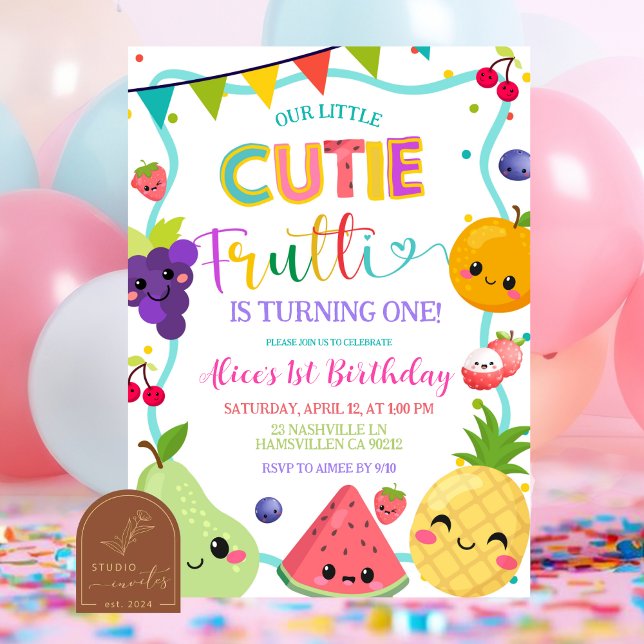 Invitación de cumpleaños Cutie Frutti (Subido por el creador)