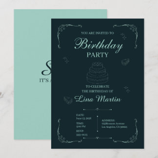 Invitación de cumpleaños Dark Sage