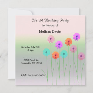 Invitación de cumpleaños Dazzling Daisies