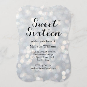 Invitación de cumpleaños de 16 días de dulce de pl
