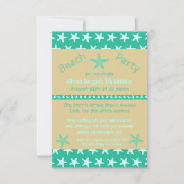 Invitación de cumpleaños de 3x5 para la playa de l
