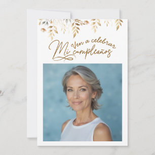 Invitación de cumpleaños de 50 años con foto