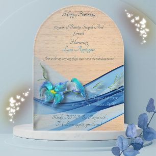 invitación de cumpleaños de 50 años de onda azul e