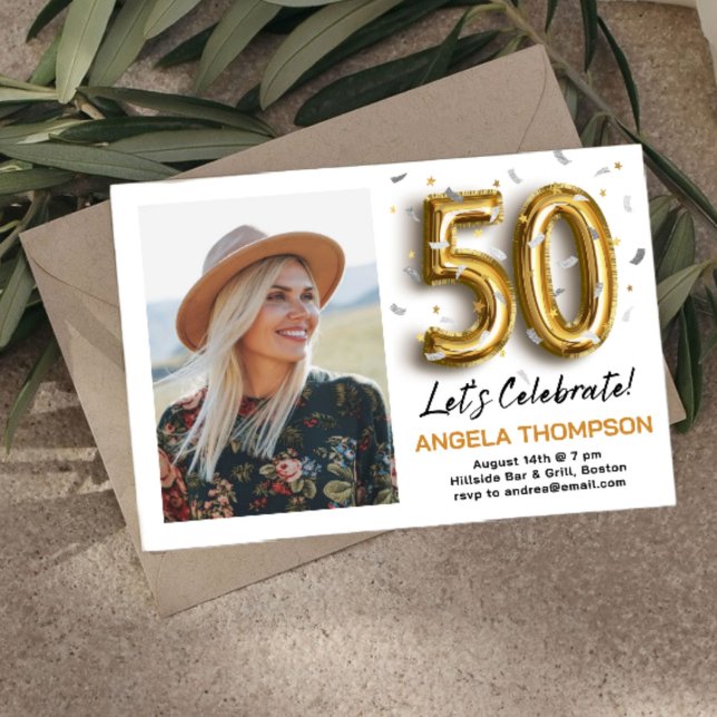 Invitación de cumpleaños de 50 años dorados (Subido por el creador)
