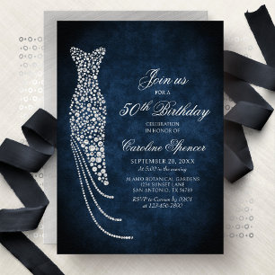 Invitación de cumpleaños de 50 años para mujer con