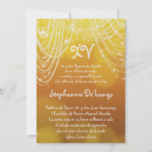 Invitación de cumpleaños de 5 x 7 Glitz Glimmer Qu