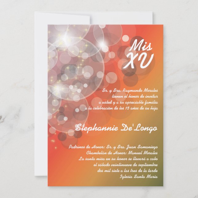 Invitación de cumpleaños de 5 x 7 Glitz Glimmer Qu (Anverso)