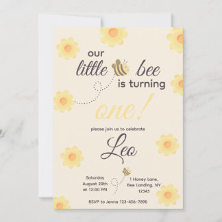 Invitación de cumpleaños de abeja