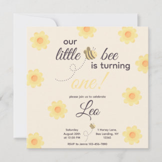 Invitación de cumpleaños de abeja