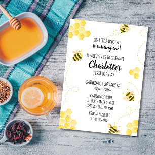 Invitación de cumpleaños de abeja de miel