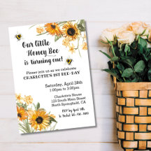 Invitación de cumpleaños de abeja de miel