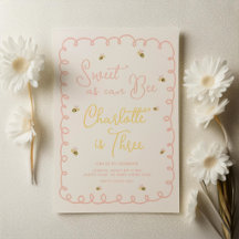 Invitación de cumpleaños de abeja - Dulce como pue