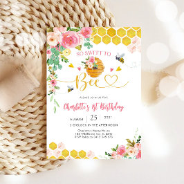 Invitación de cumpleaños de abeja para niña
