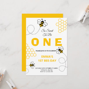 Invitación de cumpleaños de abeja tan dulce para s