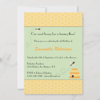 Invitación de cumpleaños de abejas que zumban