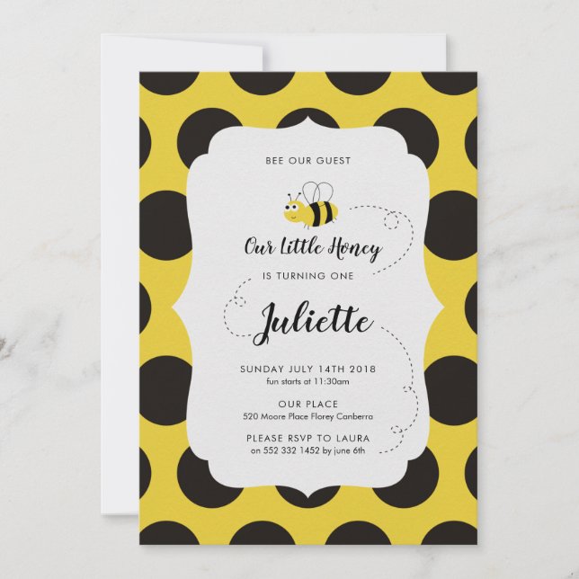 Invitación de cumpleaños de abejorro (Anverso)