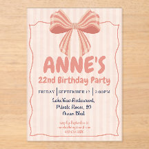 Invitación de cumpleaños de acrílico rosa elegante
