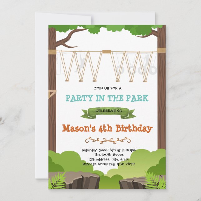 Invitación de cumpleaños de actividad de caminata (Anverso)