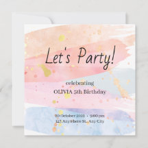 Invitación de cumpleaños de acuarela