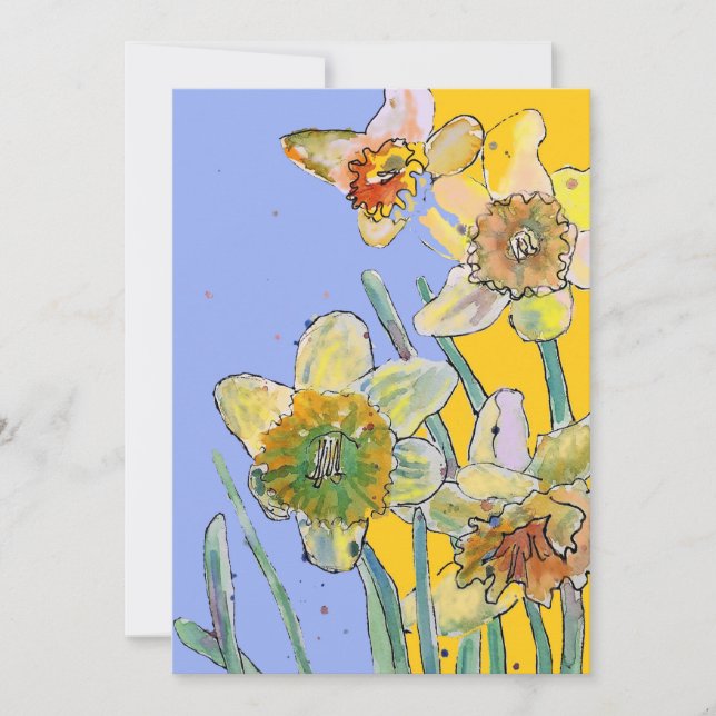 Invitación de cumpleaños de acuarela de arte de na (Anverso)