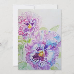 Invitación de cumpleaños de acuarela de arte de pe
