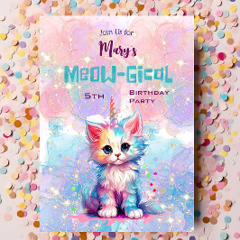 Invitación de cumpleaños de acuarela de color de a